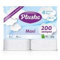 Бумага туалетная Plushe 2-сл 4шт. по 50м белый Maxi